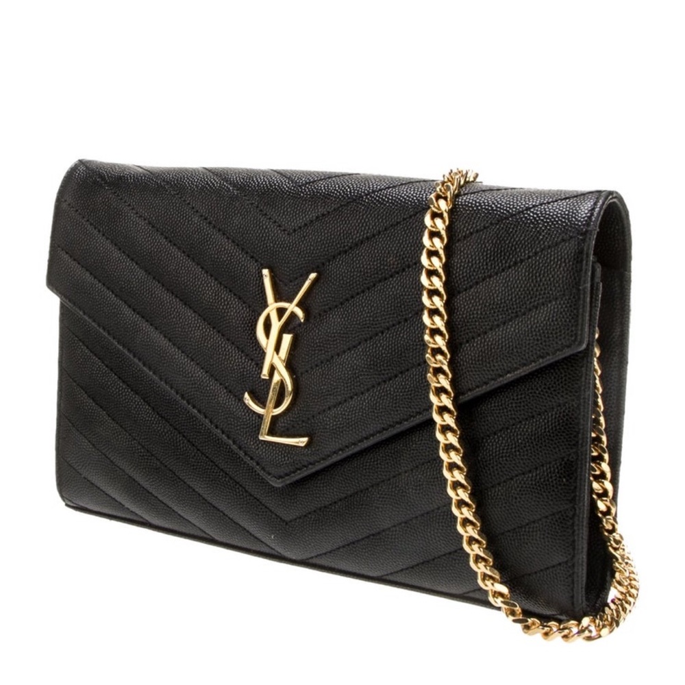 CASSANDRE CHAIN WALLET IN LAMBSKIN BLACK GOLD CHAIN